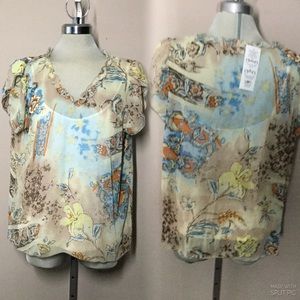 NEW Gorgeous Together  Chiffon Floral women’s Blouse Size 12
